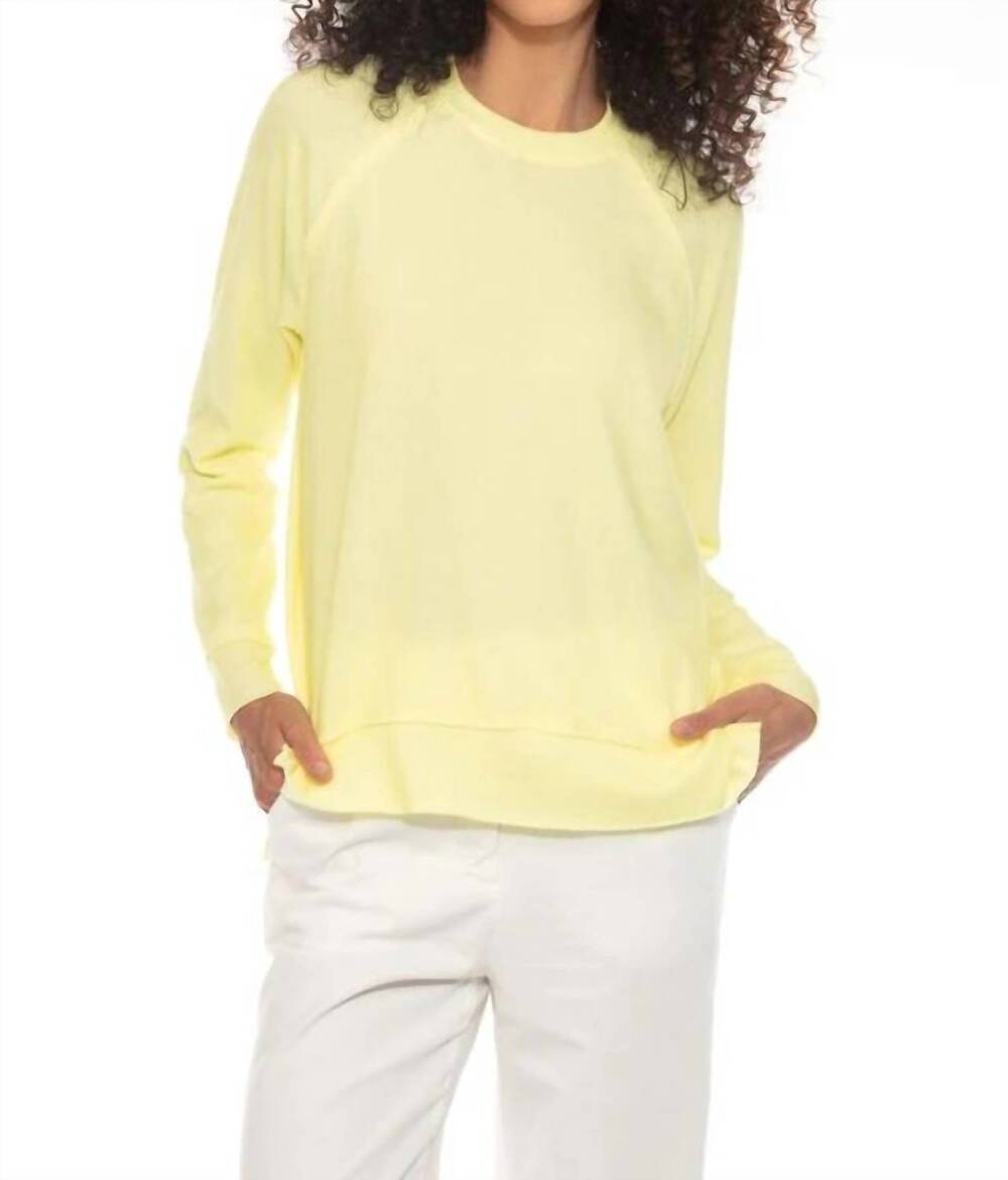 NEW HELLO NITE jacquard knit raglan sleeve sweater in yellow cherry